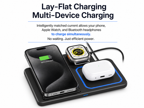 Foldable 3-in-1 Wireless Charger