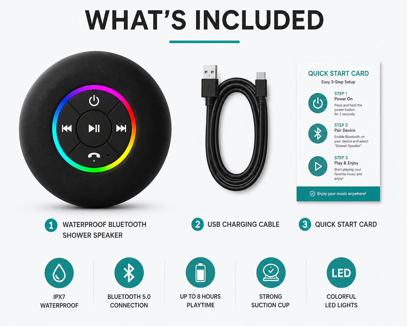 Waterproof Bluetooth Shower Speaker