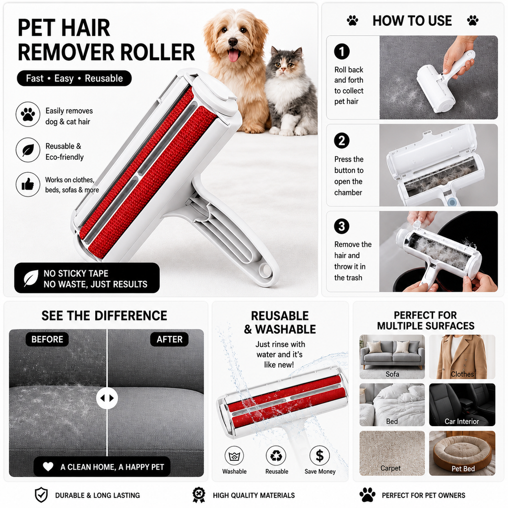 Reusable Pet Hair Remover Roller
